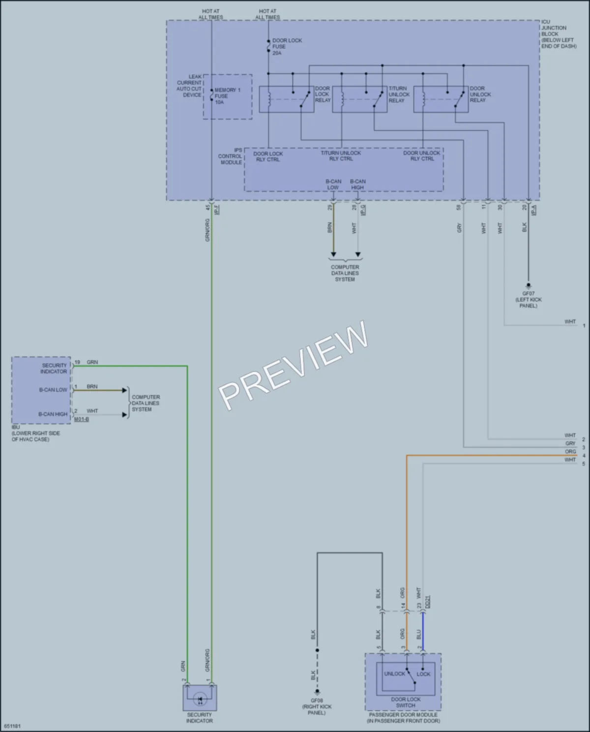 2019 Kia Stinger Power Door Locks wiring diagram preview
