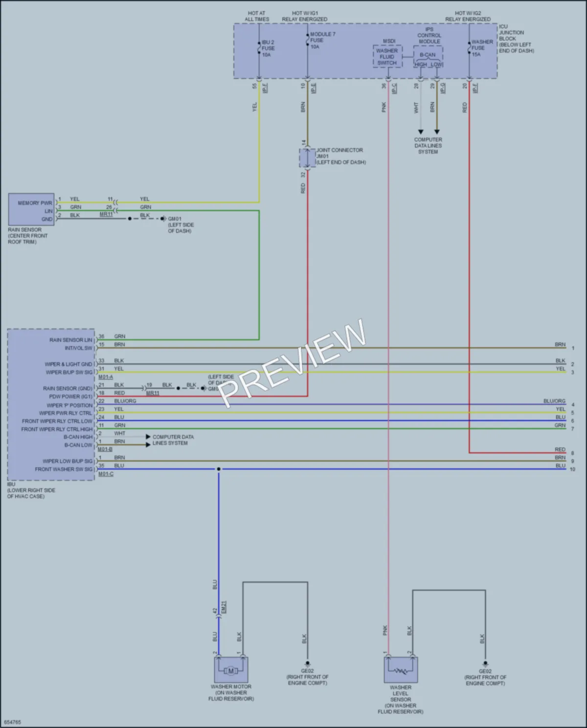 2019 Kia Stinger Wiper Washer wiring diagram preview