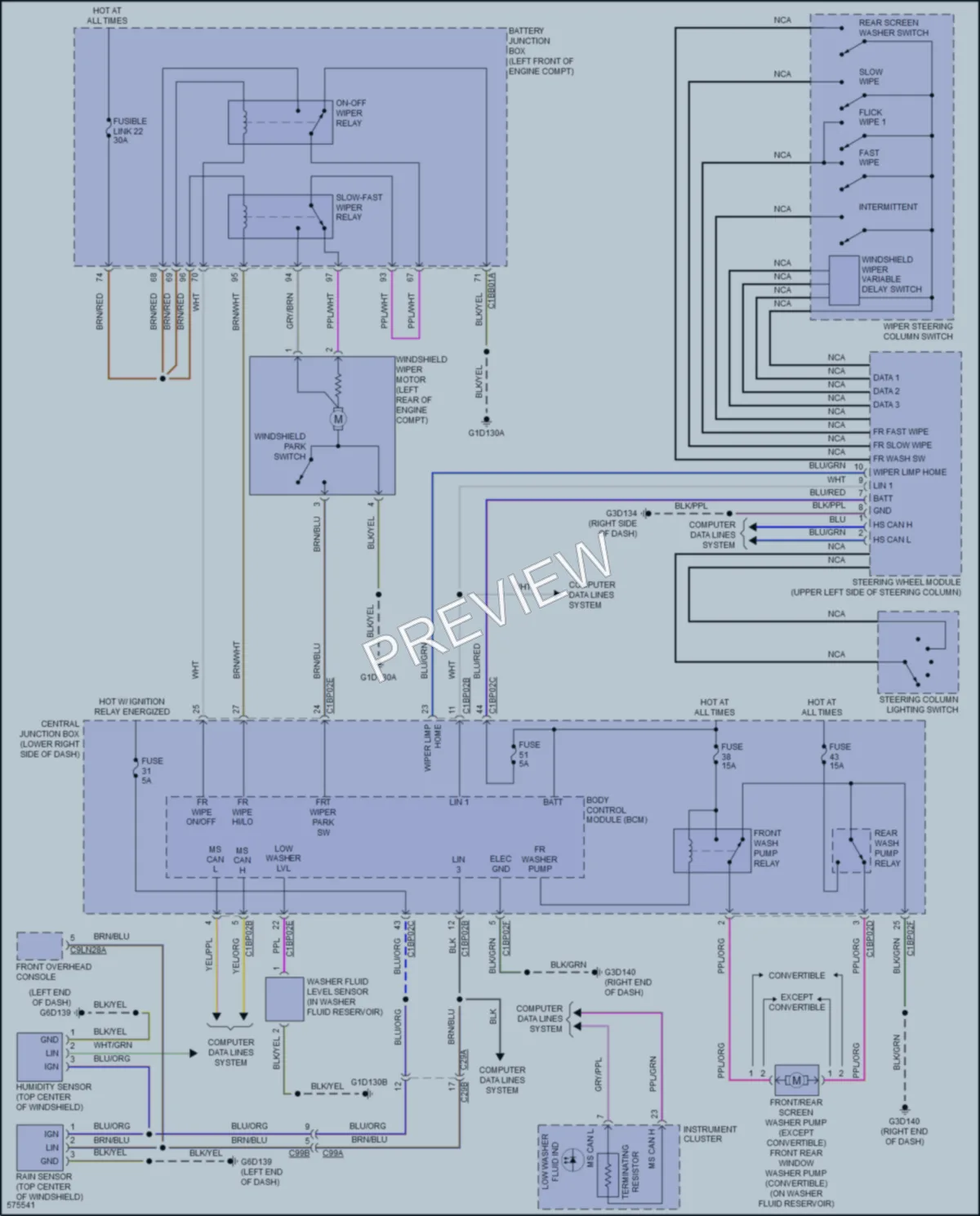 2019 LandRover RangeRoverEvoque Wiper Washer wiring diagram preview