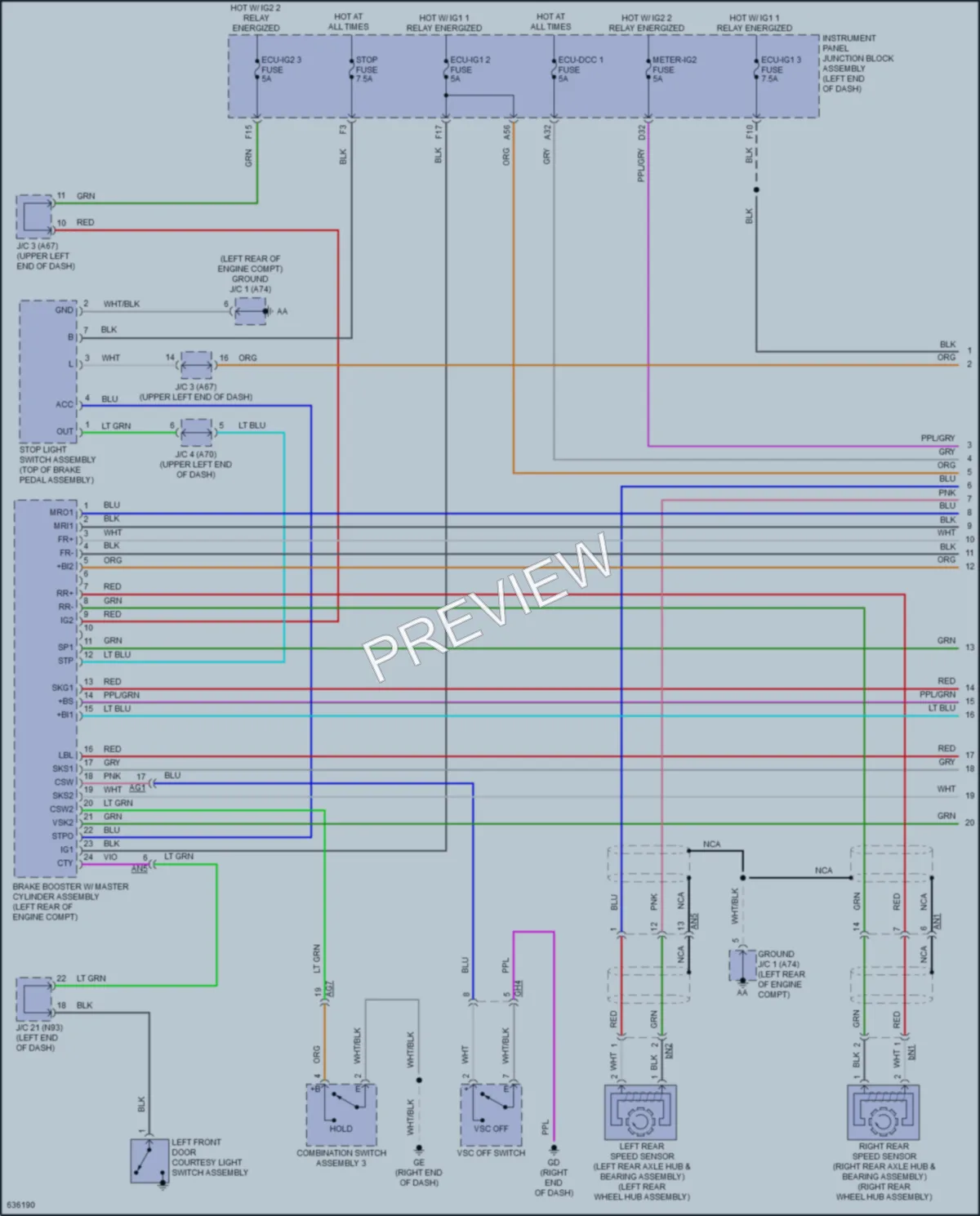 2019 Lexus ES300h Anti Lock Brakes wiring diagram preview
