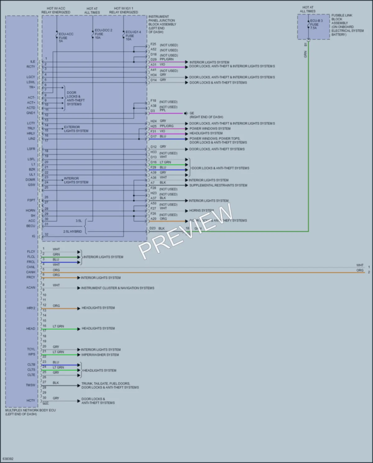 2019 Lexus ES300h Body Control Modules wiring diagram preview