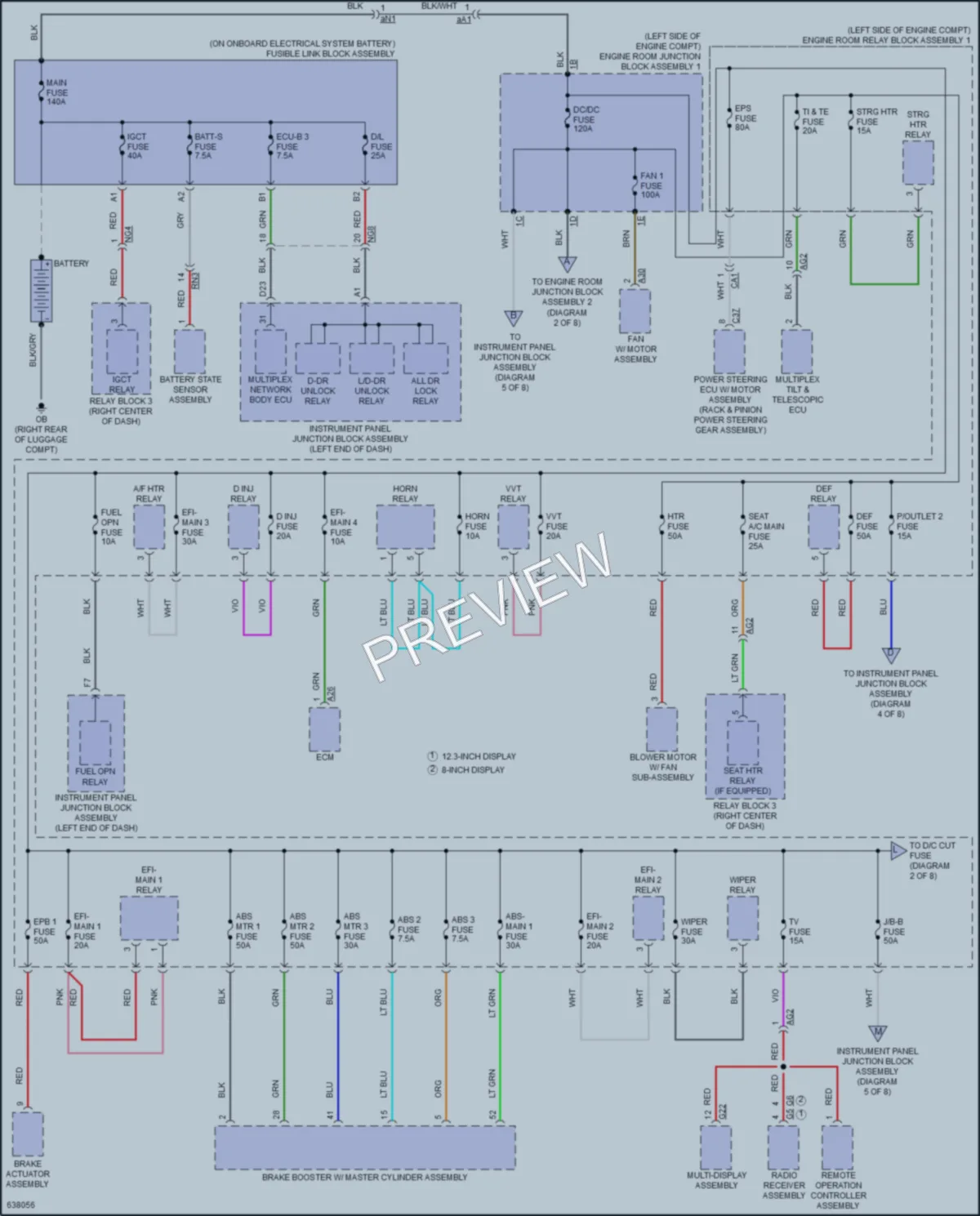 2019 Lexus ES300h Power Distribution wiring diagram preview