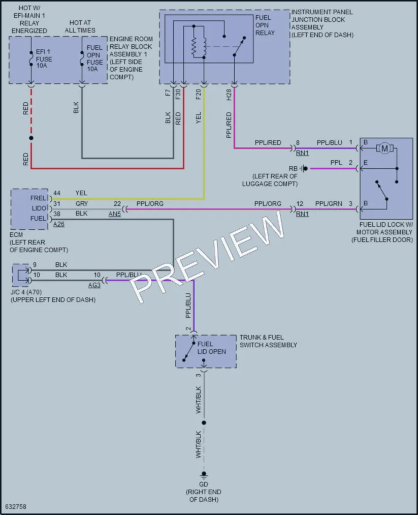 2019 Lexus ES300h Trunk Tailgate Fuel Door wiring diagram preview