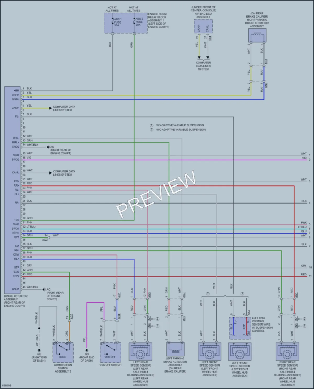 2019 Lexus ES350 Anti Lock Brakes wiring diagram preview