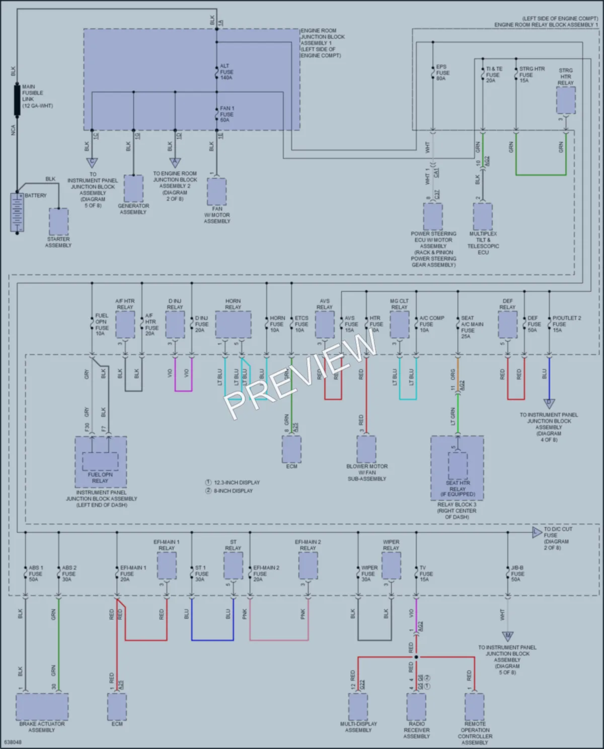 2019 Lexus ES350 Power Distribution wiring diagram preview