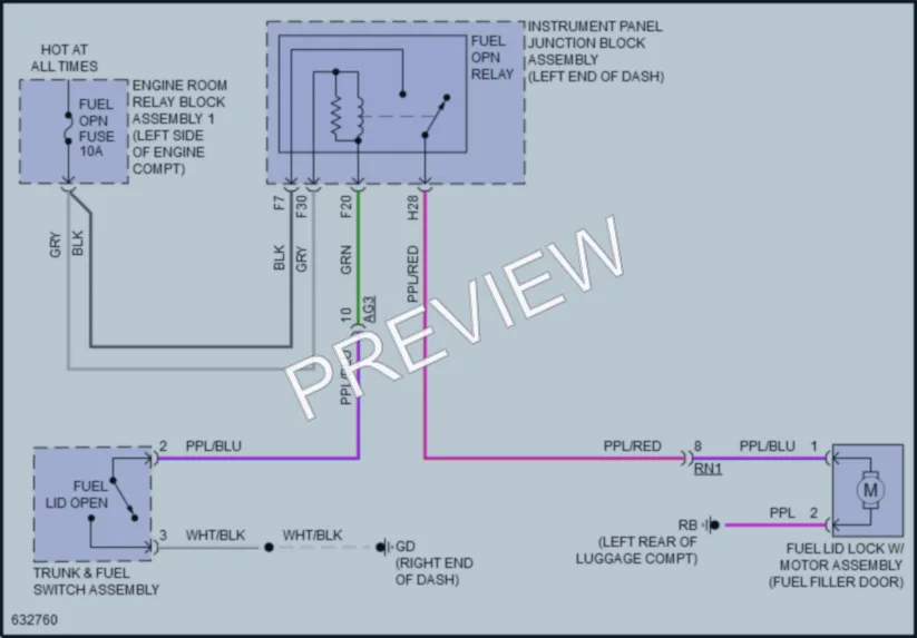 2019 Lexus ES350 Trunk Tailgate Fuel Door wiring diagram preview