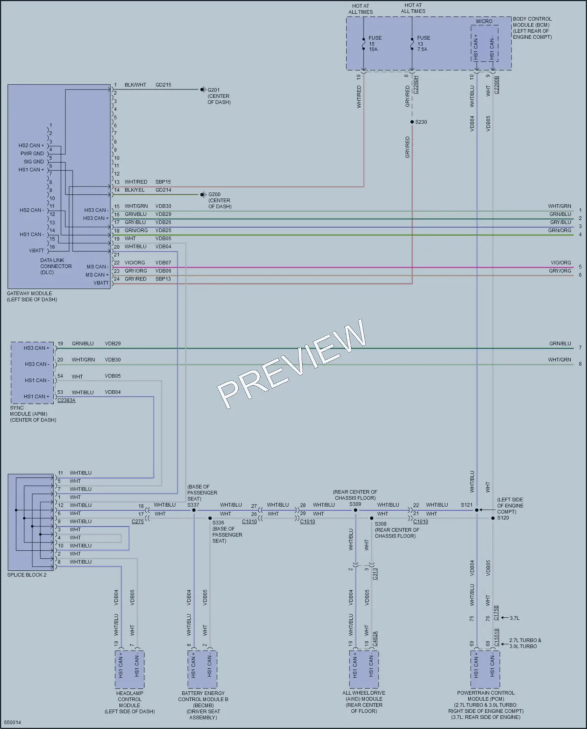 2019 Lincoln Continental Computer Data Lines wiring diagram preview