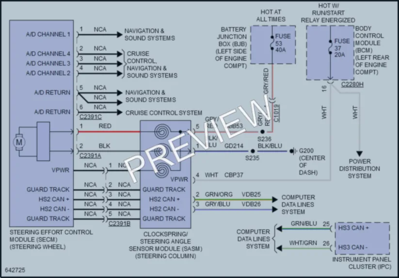 2019 Lincoln Continental Electronic Power Steering wiring diagram preview