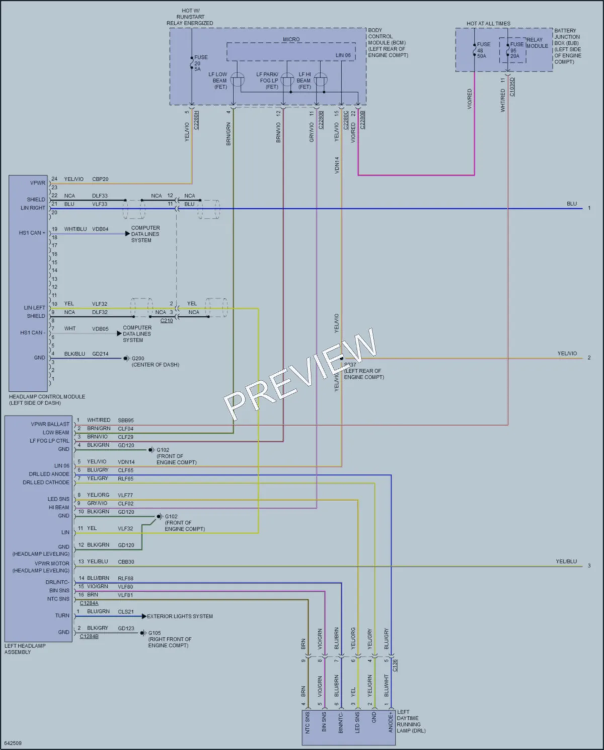 2019 Lincoln Continental Headlights wiring diagram preview