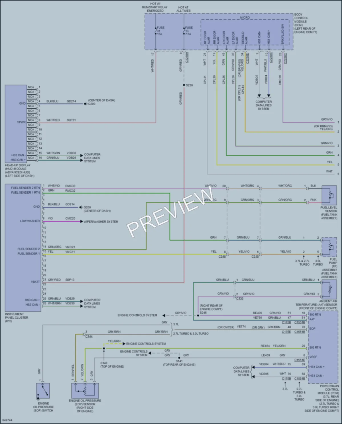 2019 Lincoln Continental Instrument Cluster wiring diagram preview