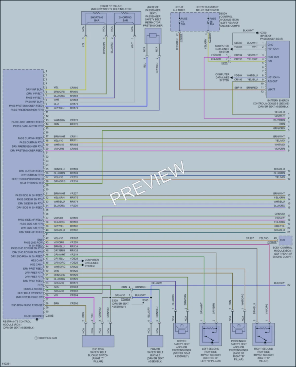 2019 Lincoln Continental Supplemental Restraints wiring diagram preview