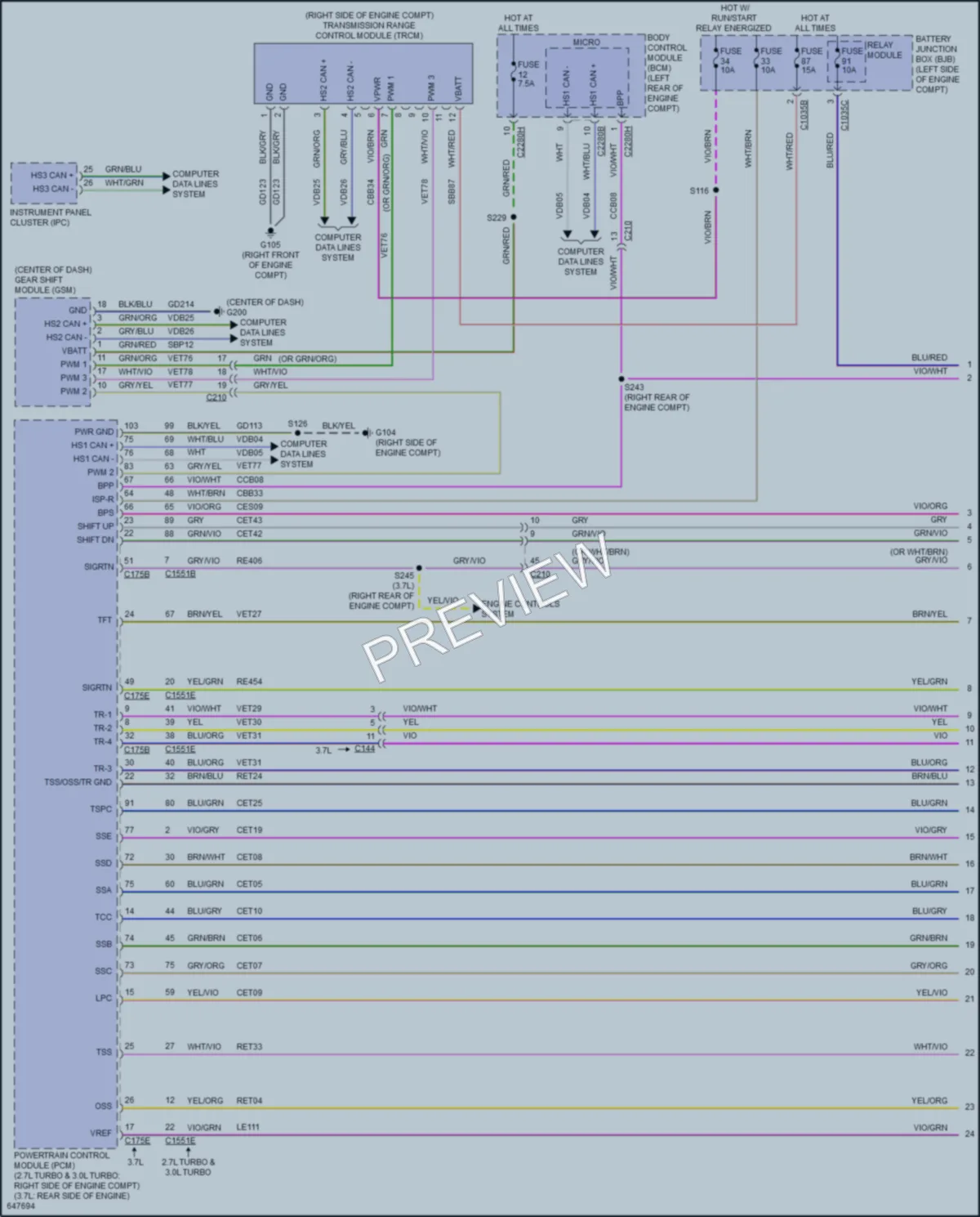 2019 Lincoln Continental Transmission wiring diagram preview