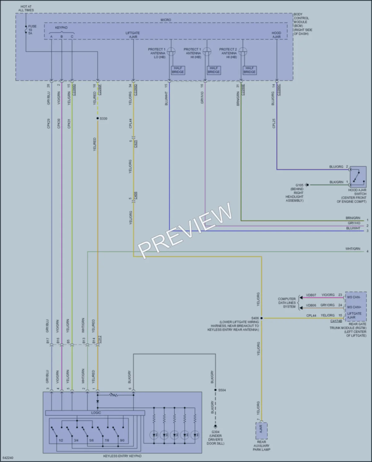 2019 Lincoln MKC Anti Theft wiring diagram preview