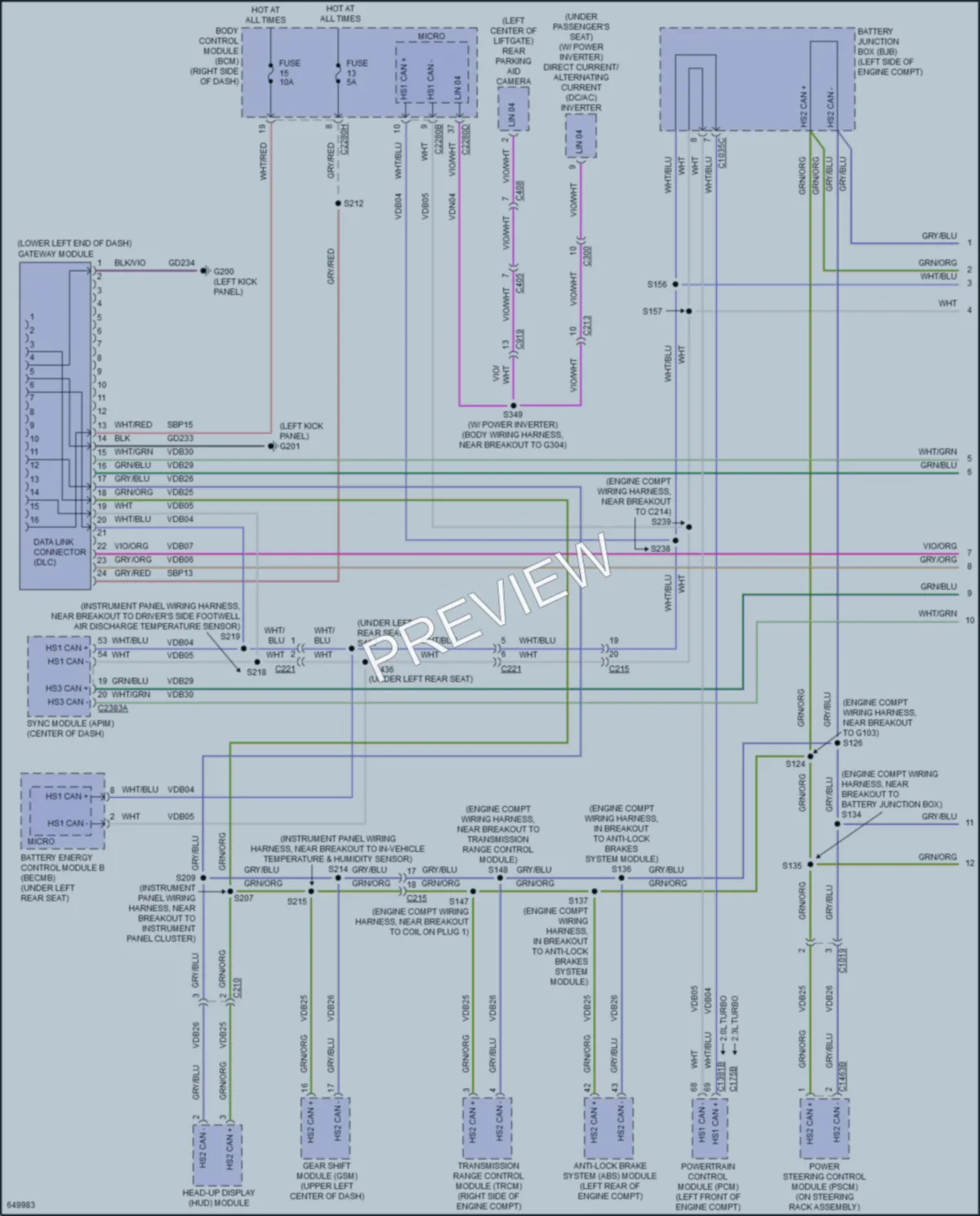2019 Lincoln MKC Computer Data Lines wiring diagram preview