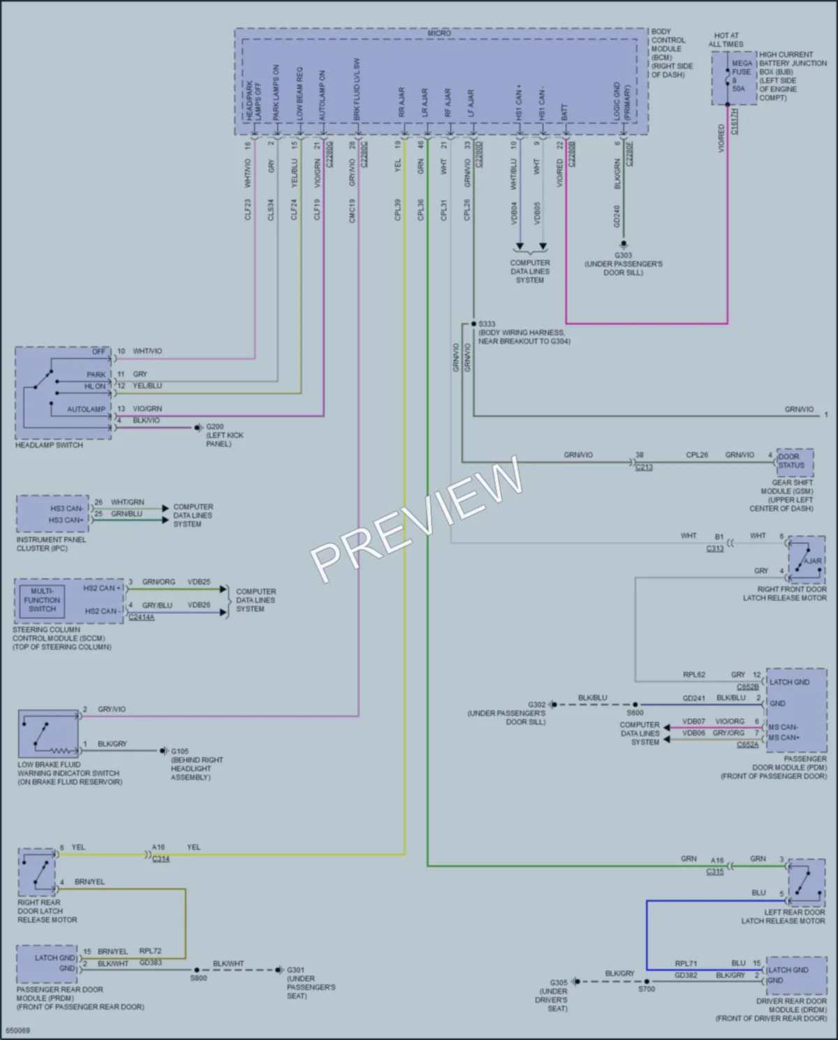 2019 Lincoln MKC Warning Systems wiring diagram preview
