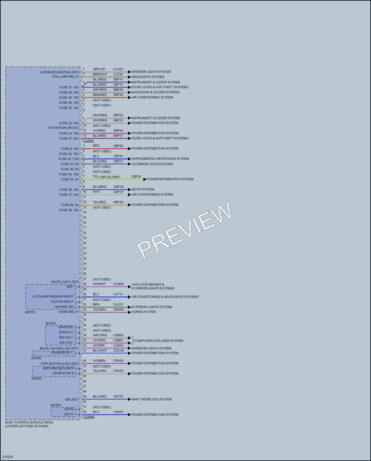 2019 Lincoln MKT Body Control Modules wiring diagram preview