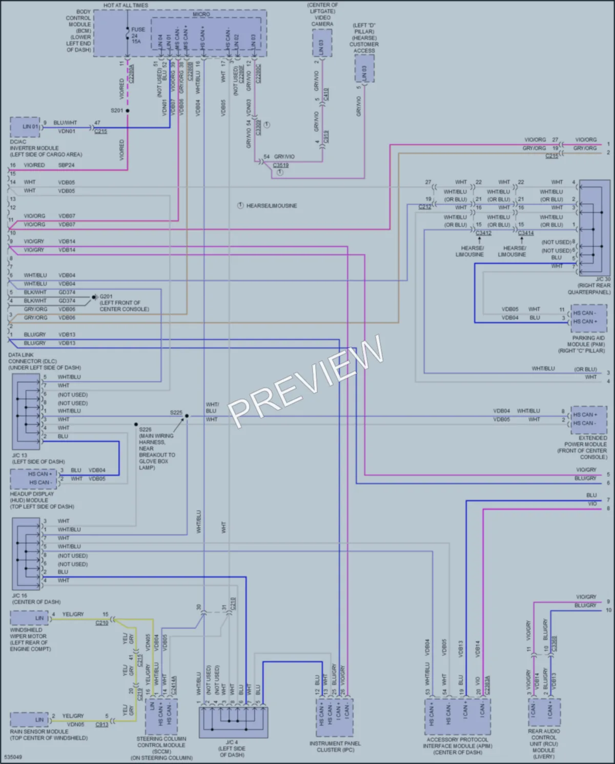 2019 Lincoln MKT Computer Data Lines wiring diagram preview