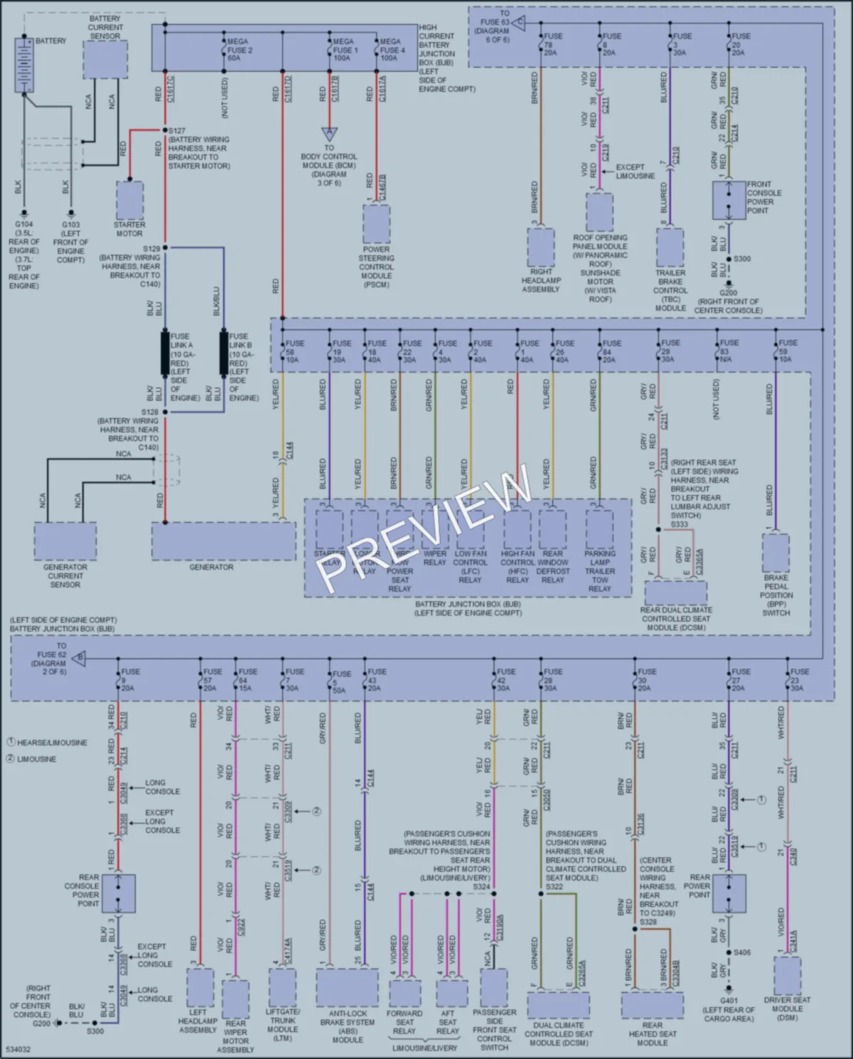 2019 Lincoln MKT Power Distribution wiring diagram preview