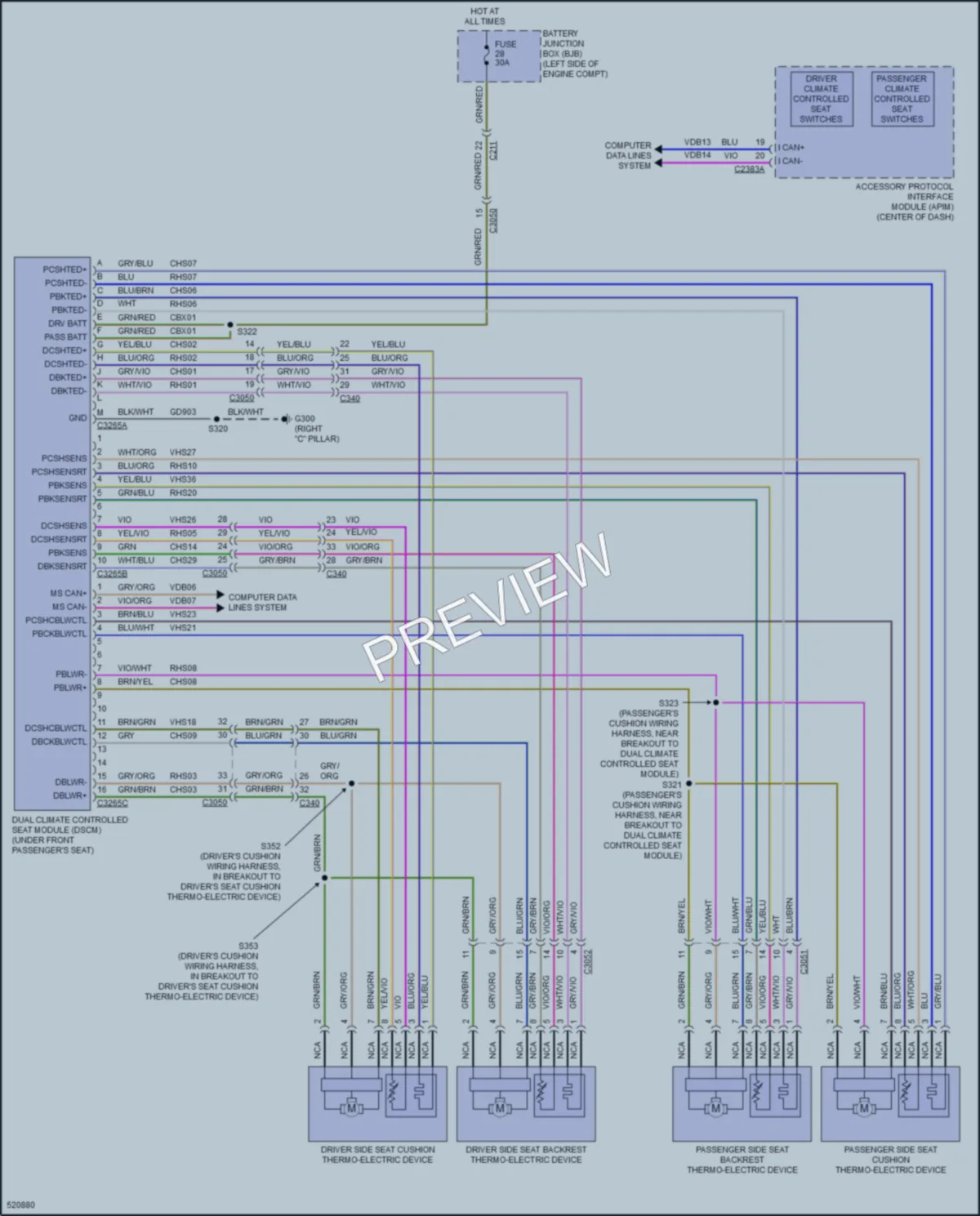 2019 Lincoln MKT Power Seats wiring diagram preview