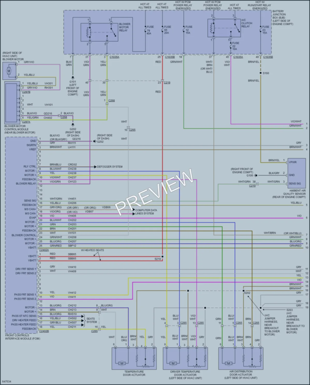 2019 Lincoln MKZ Air Conditioning wiring diagram preview