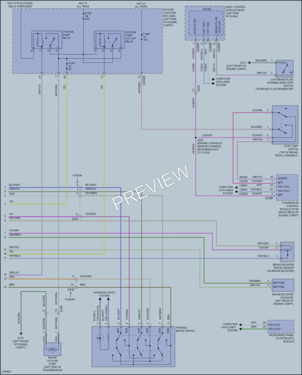 2019 Lincoln MKZHybrid Anti Lock Brakes wiring diagram preview