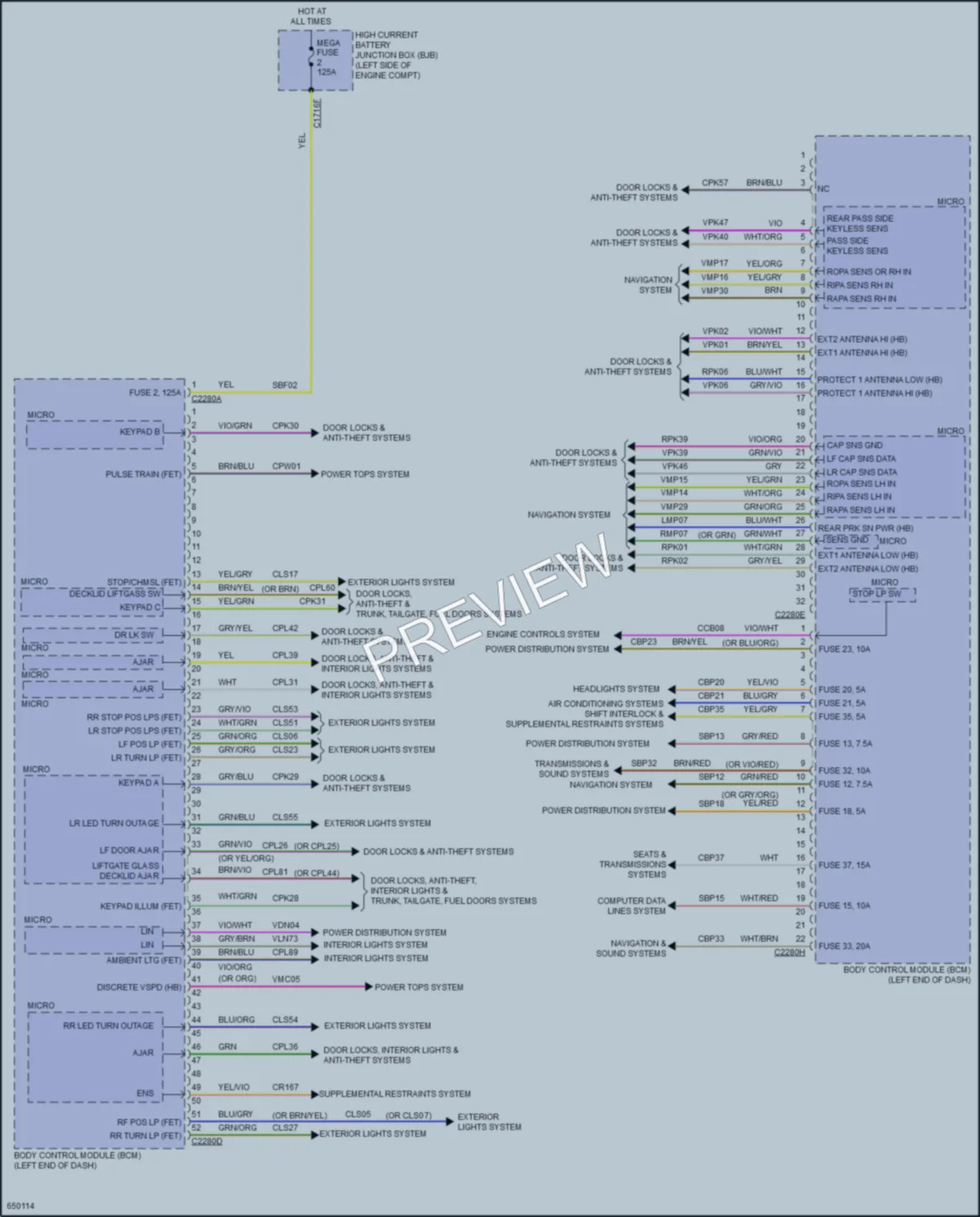 2019 Lincoln MKZHybrid Body Control Modules wiring diagram preview