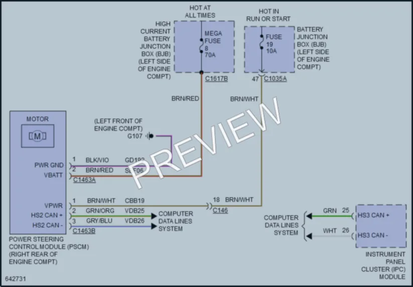 2019 Lincoln MKZHybrid Electronic Power Steering wiring diagram preview