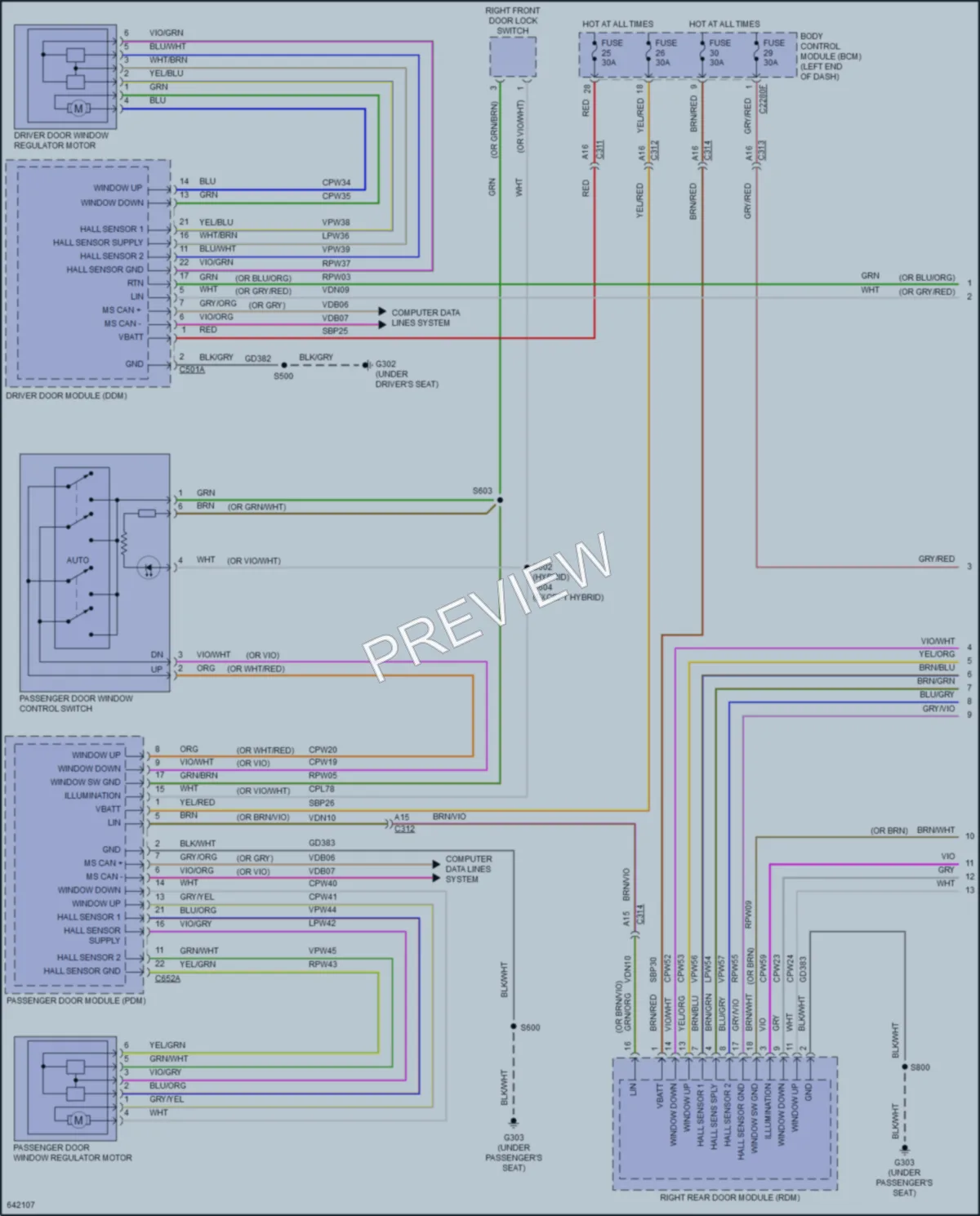 2019 Lincoln MKZHybrid Power Windows wiring diagram preview