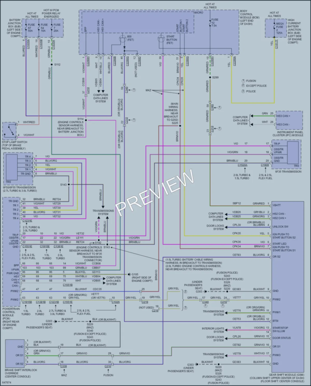 2019 Lincoln MKZHybrid Shift Interlock wiring diagram preview