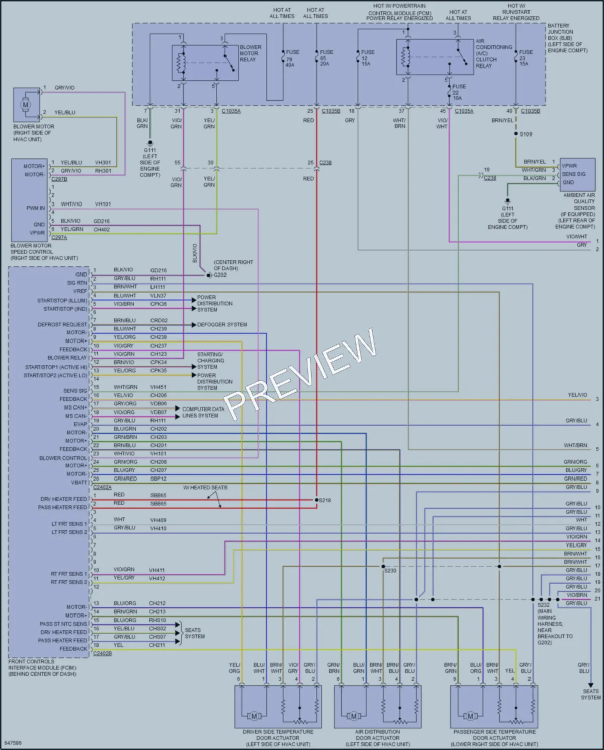 2019 Lincoln Nautilus Air Conditioning wiring diagram preview