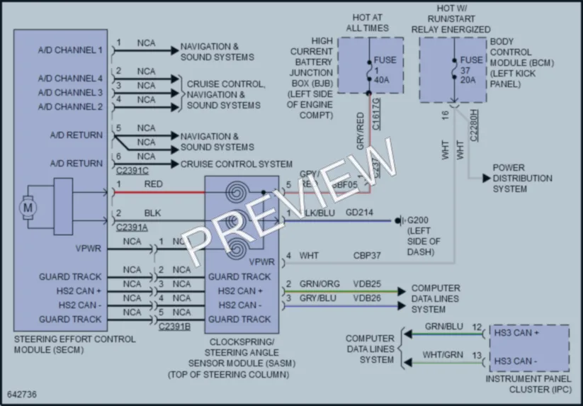 2019 Lincoln Nautilus Electronic Power Steering wiring diagram preview