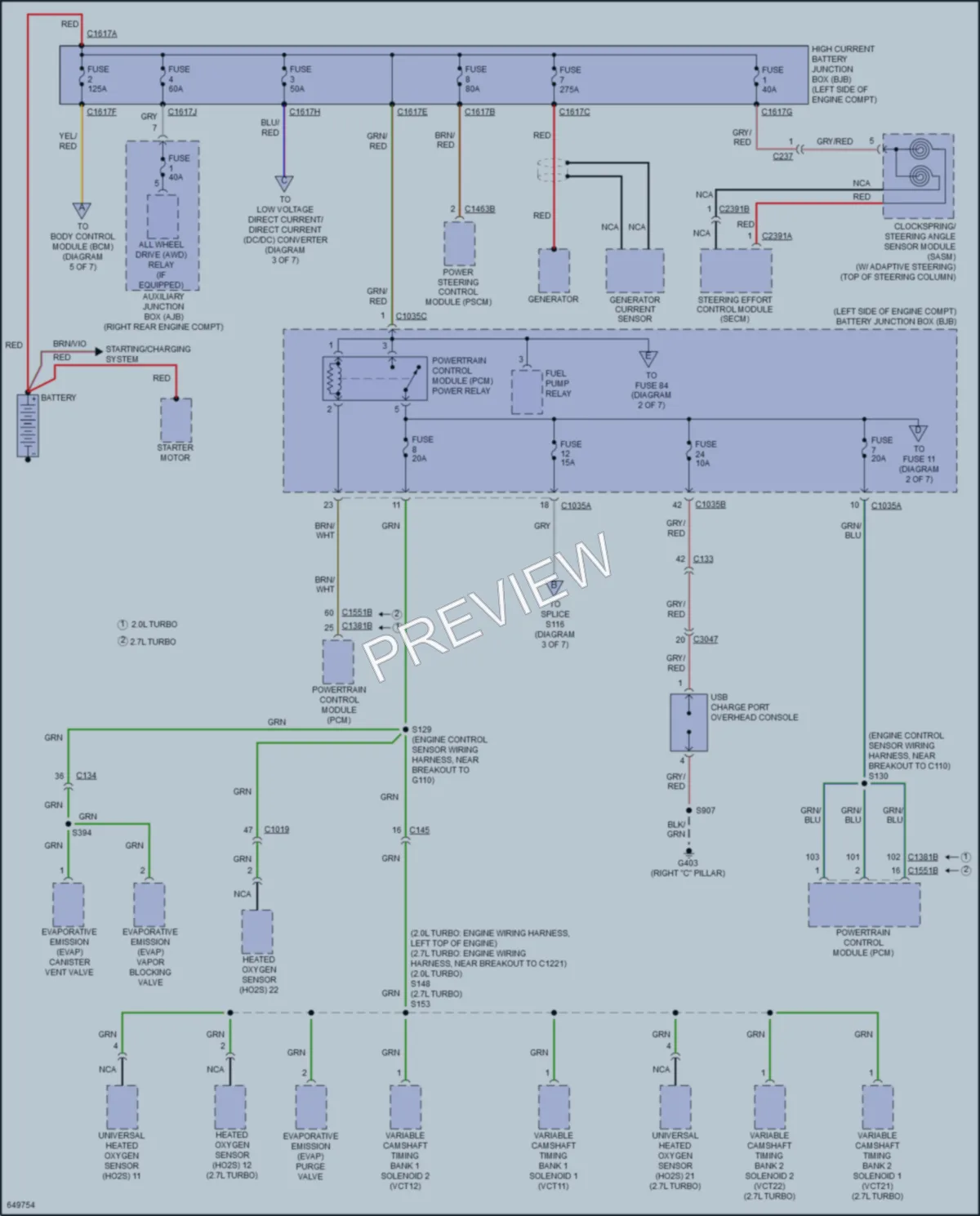 2019 Lincoln Nautilus Power Distribution wiring diagram preview