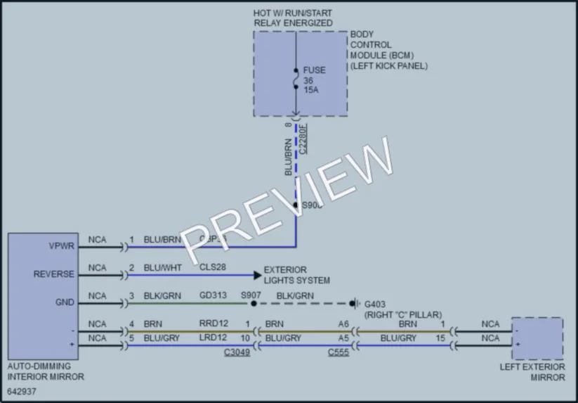 2019 Lincoln Nautilus Power Mirrors wiring diagram preview
