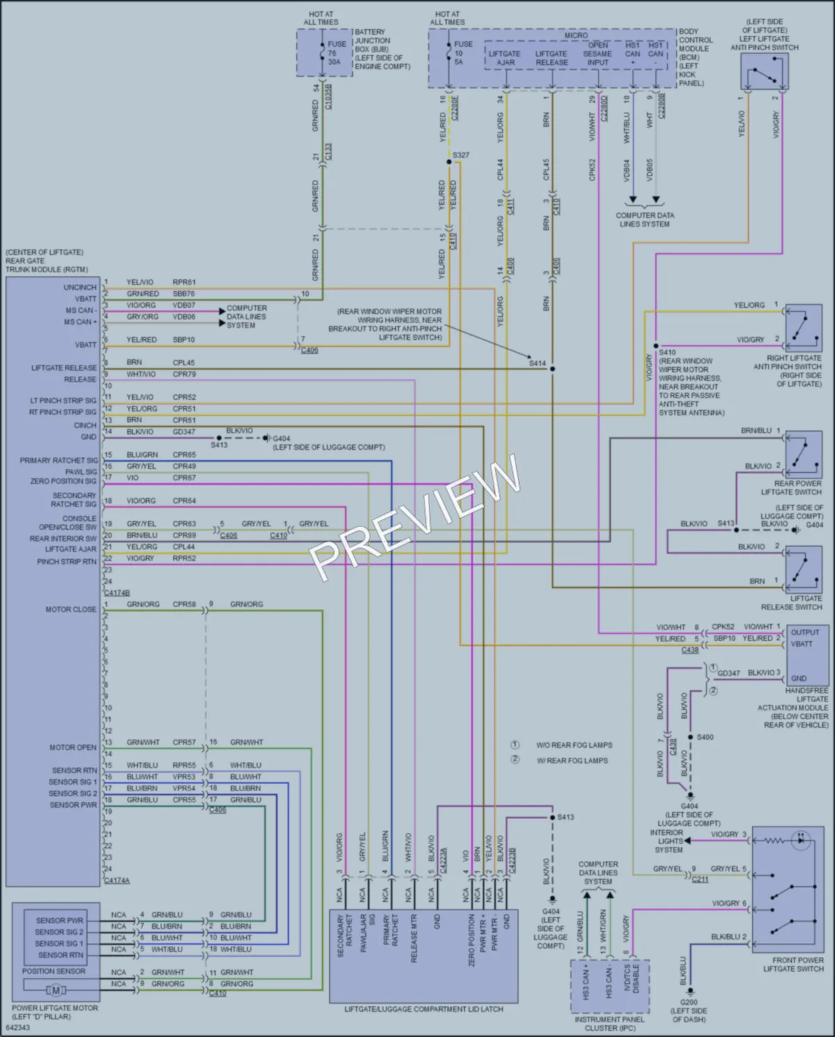 2019 Lincoln Nautilus Trunk Tailgate Fuel Door wiring diagram preview