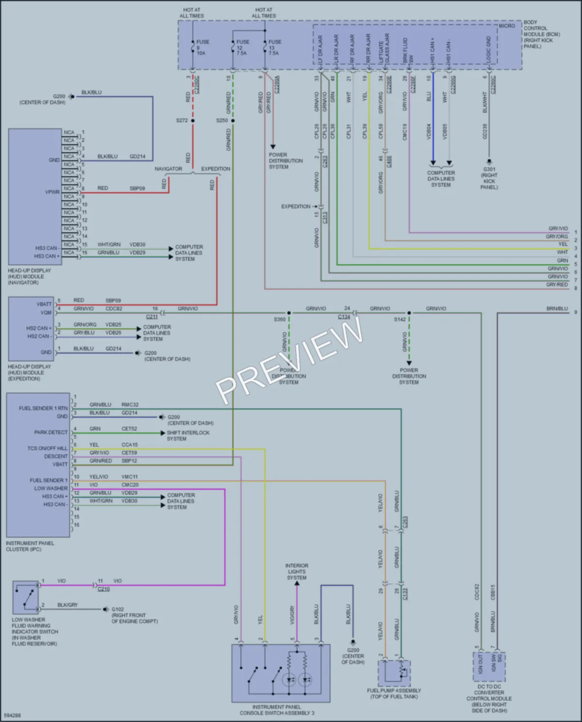 2019 Lincoln NavigatorL Instrument Cluster wiring diagram preview