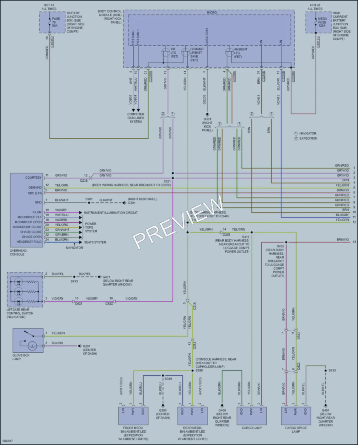 2019 Lincoln NavigatorL Interior Lights wiring diagram preview