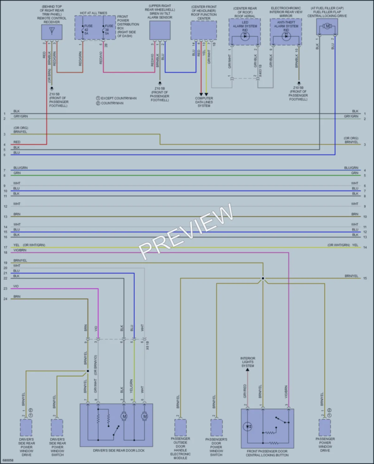 2019 MINI Cooper Anti Theft wiring diagram preview