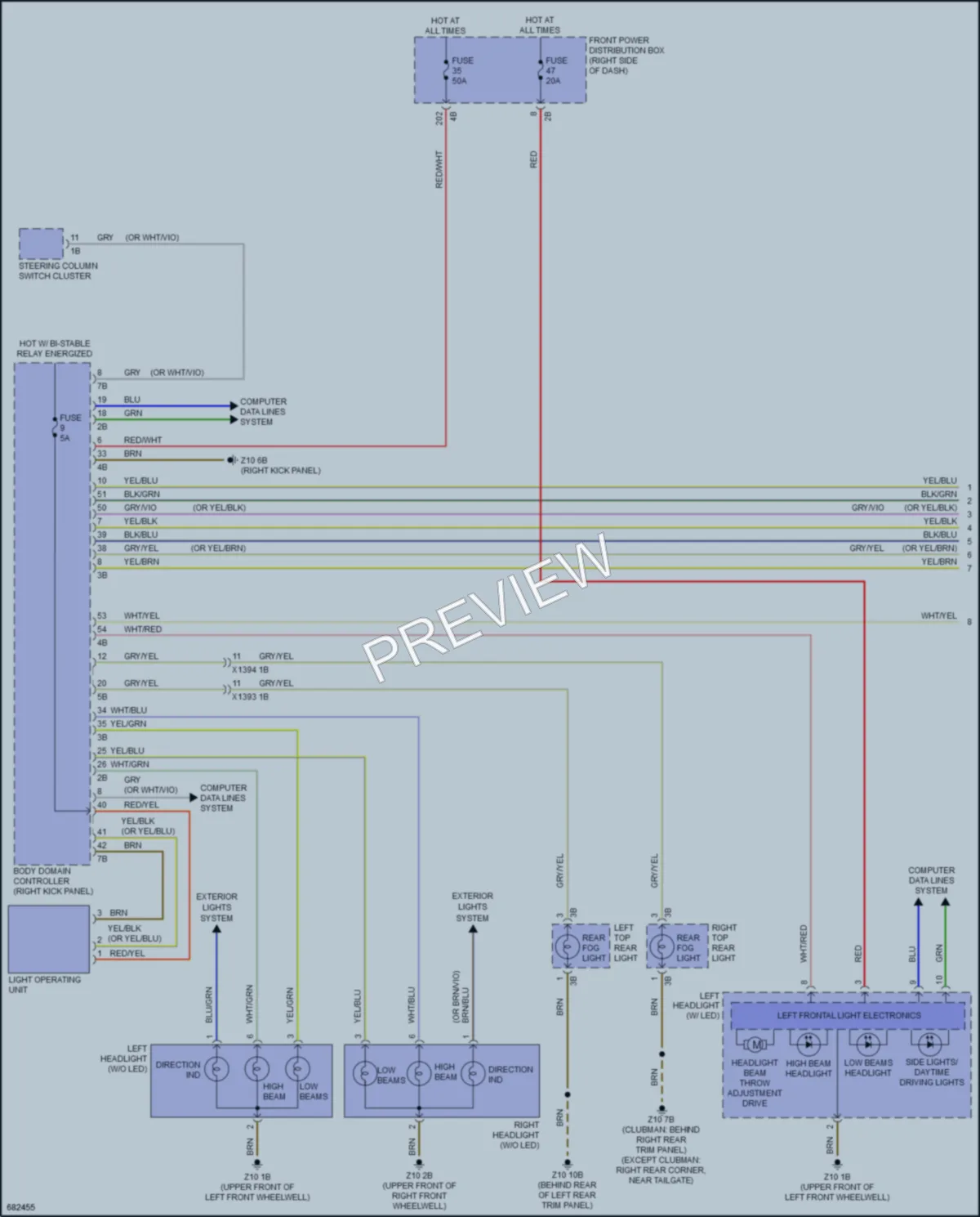 2019 MINI Cooper Headlights wiring diagram preview