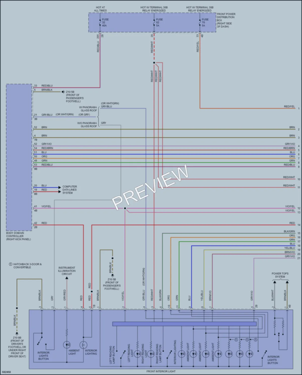 2019 MINI Cooper Interior Lights wiring diagram preview