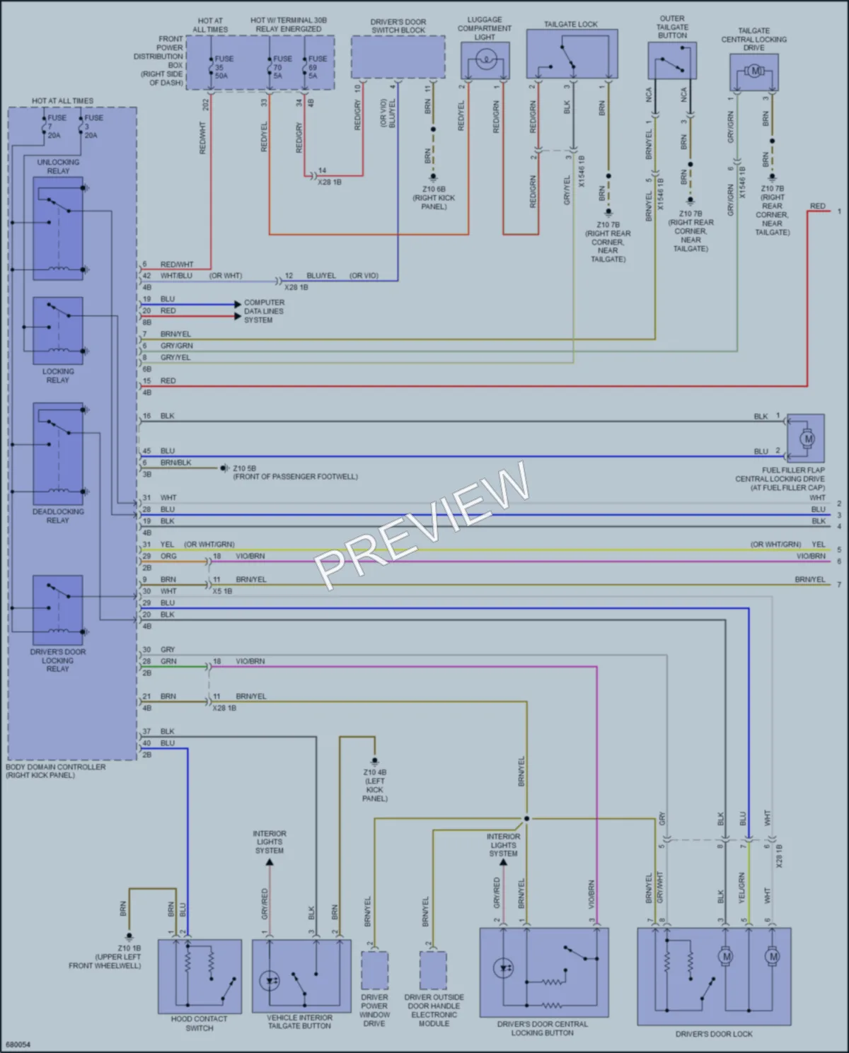 2019 MINI Cooper Power Door Locks wiring diagram preview