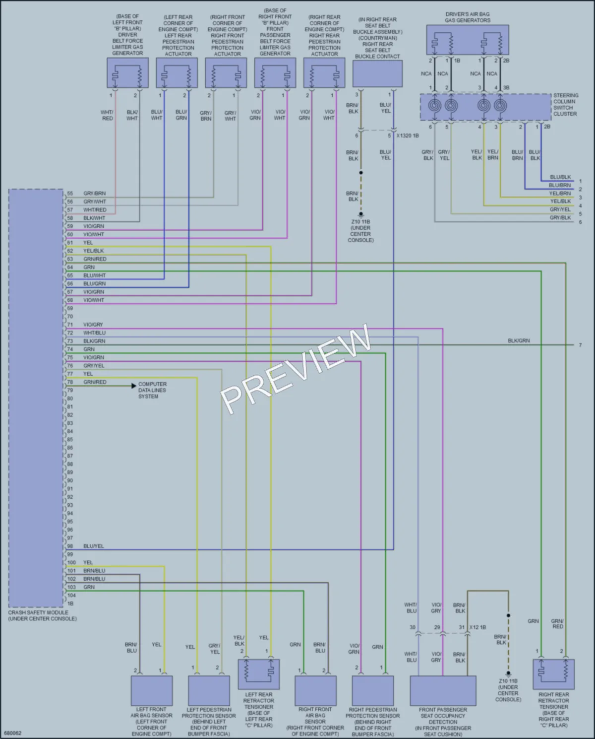 2019 MINI Cooper Supplemental Restraints wiring diagram preview