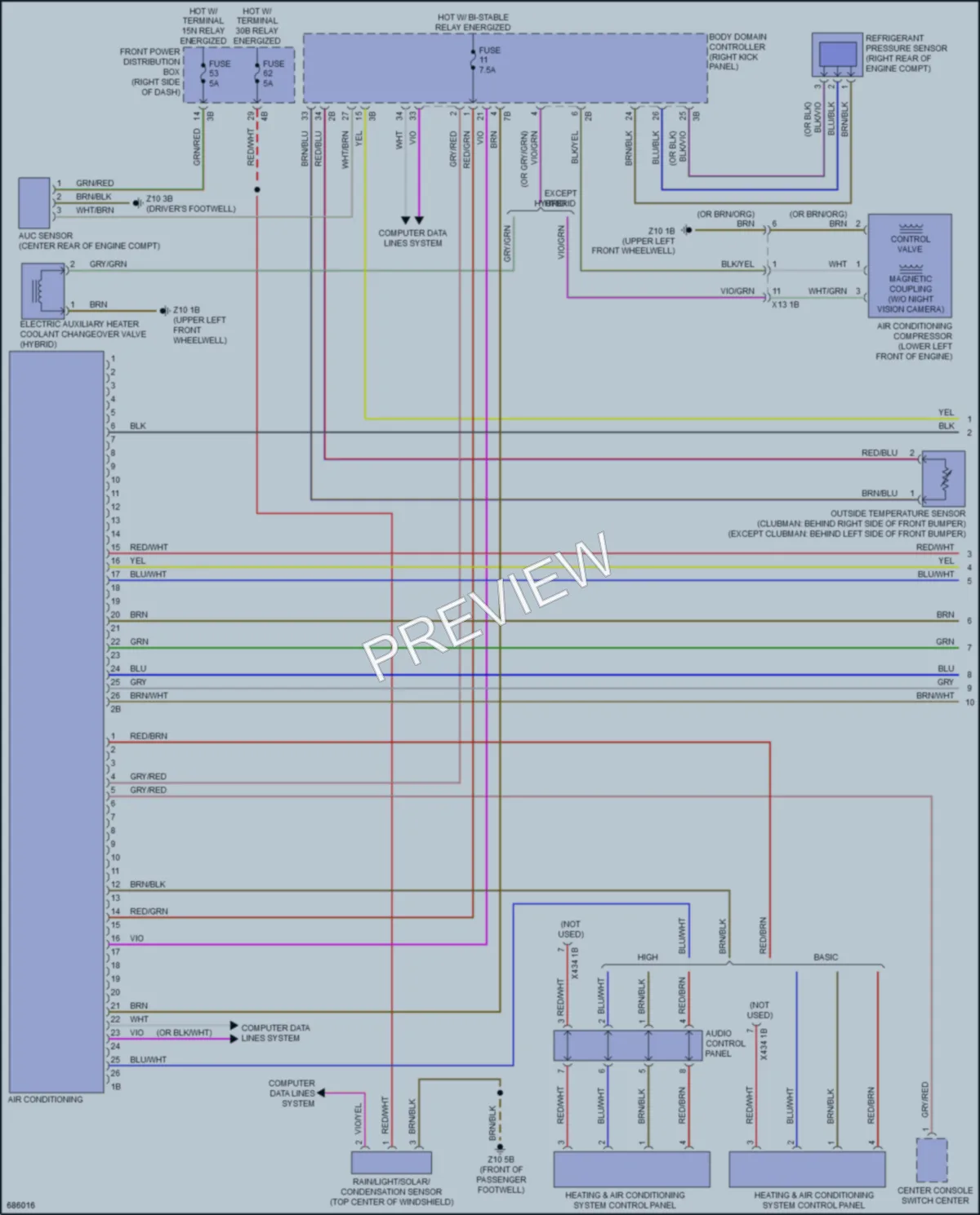 2019 MINI CooperClubman Air Conditioning wiring diagram preview