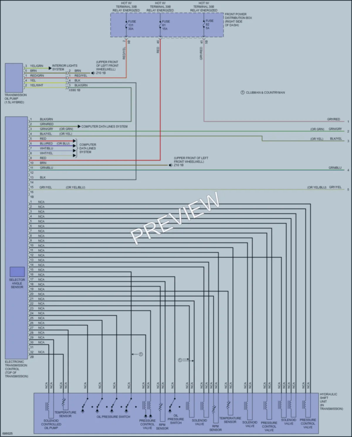 2019 MINI CooperClubman Transmission wiring diagram preview
