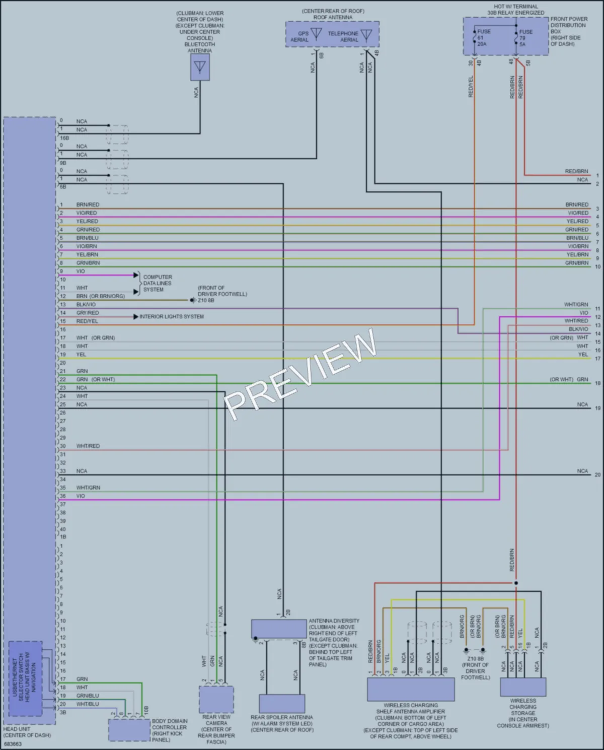 2019 MINI CooperCountryman Radio wiring diagram preview