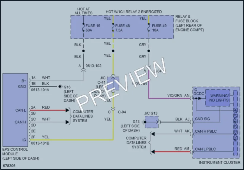2019 Mazda 3 Electronic Power Steering wiring diagram preview