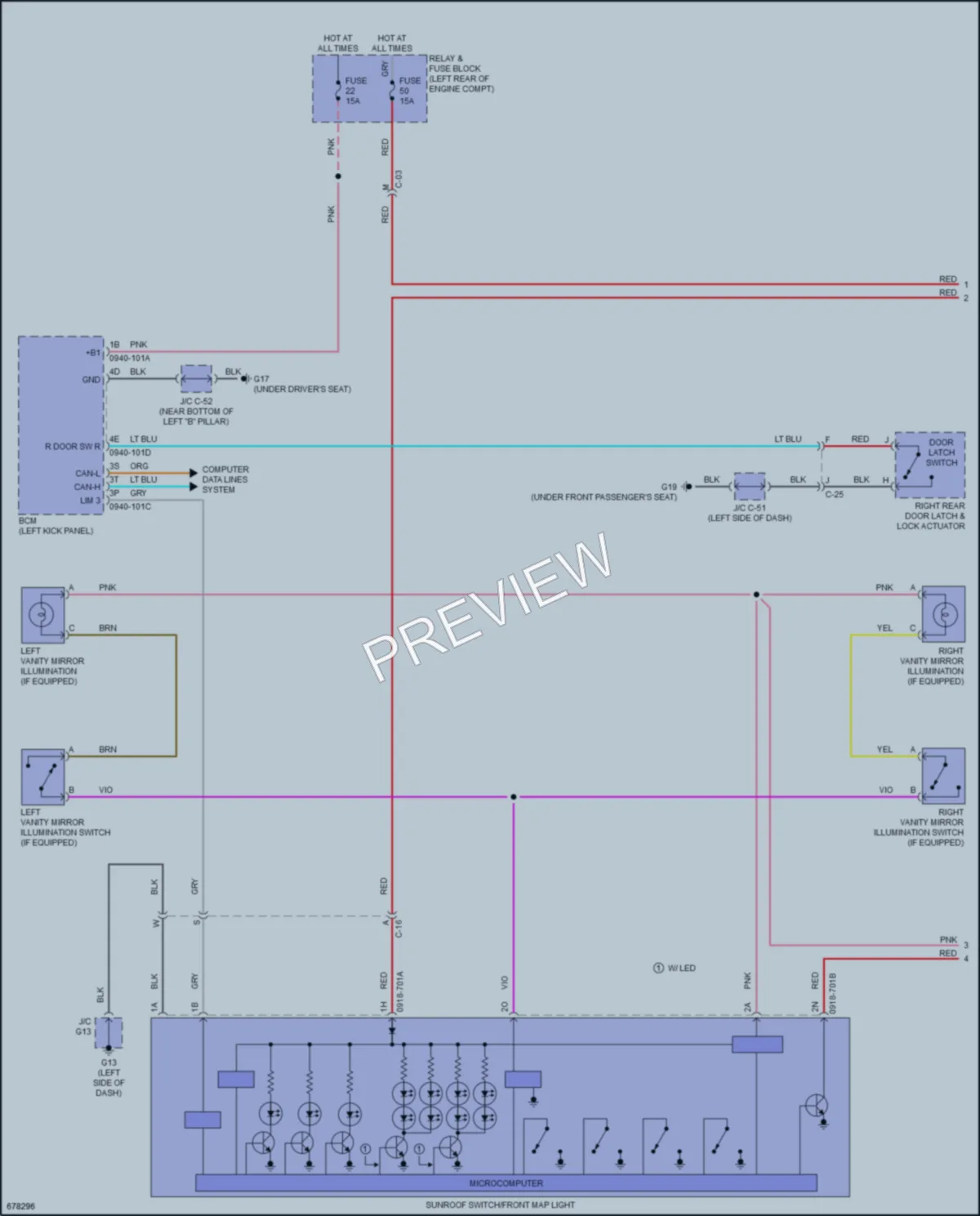 2019 Mazda 3 Interior Lights wiring diagram preview