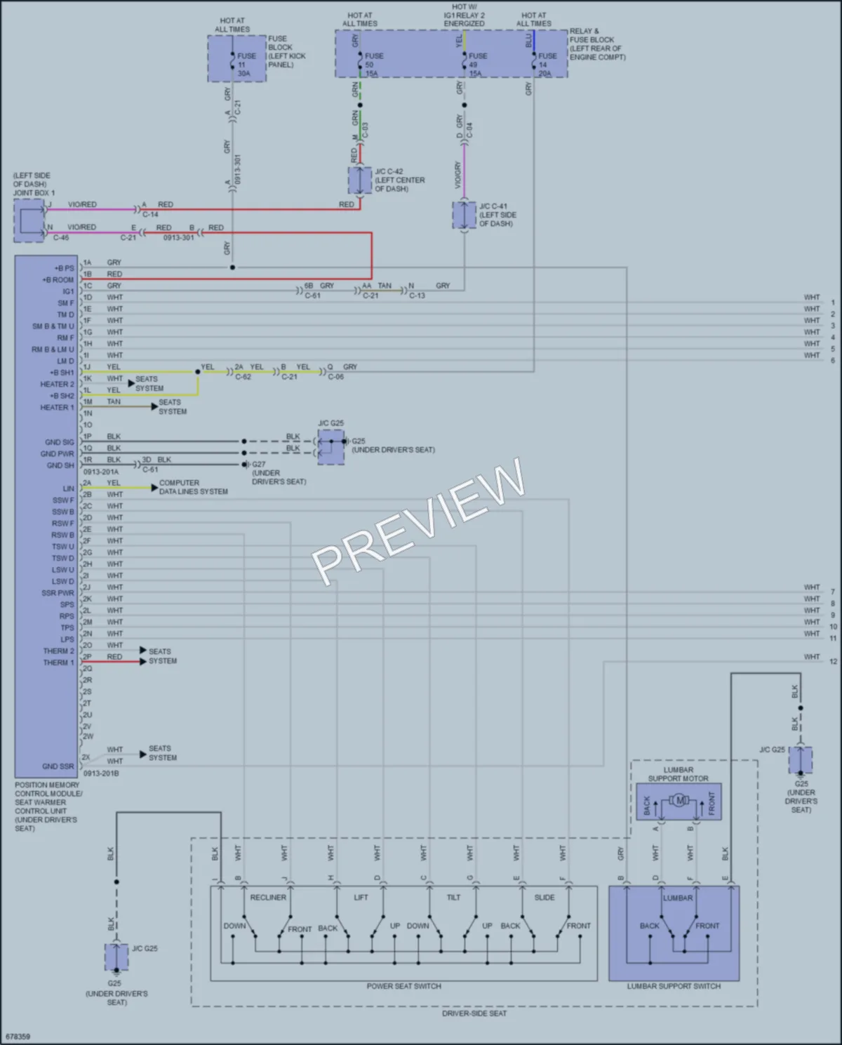 2019 Mazda 3 Memory Systems wiring diagram preview