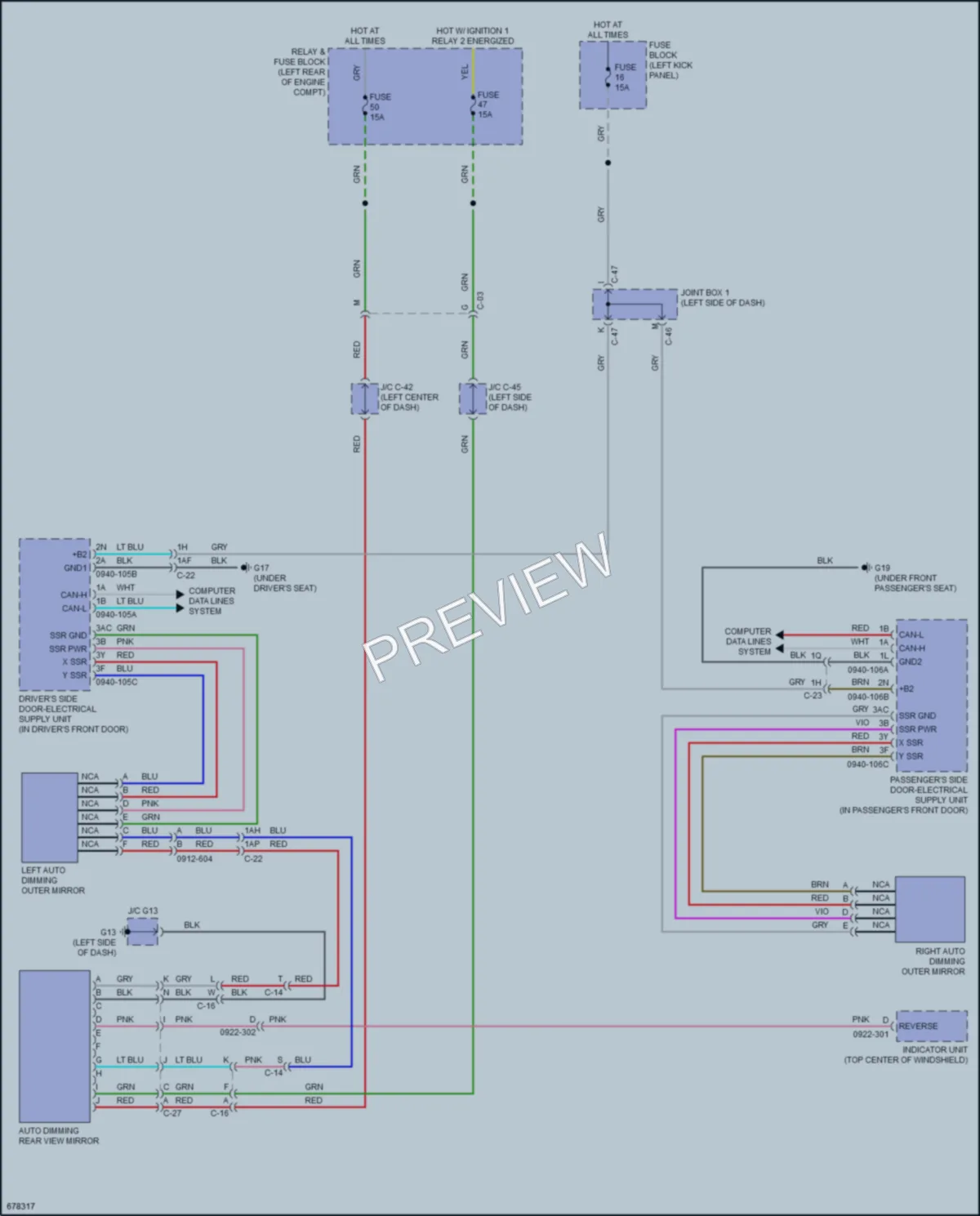2019 Mazda 3 Power Mirrors wiring diagram preview
