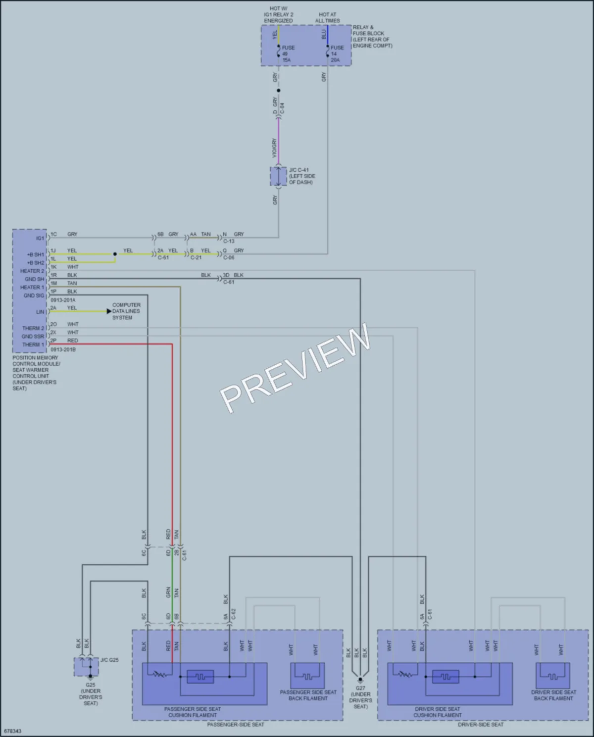 2019 Mazda 3 Power Seats wiring diagram preview