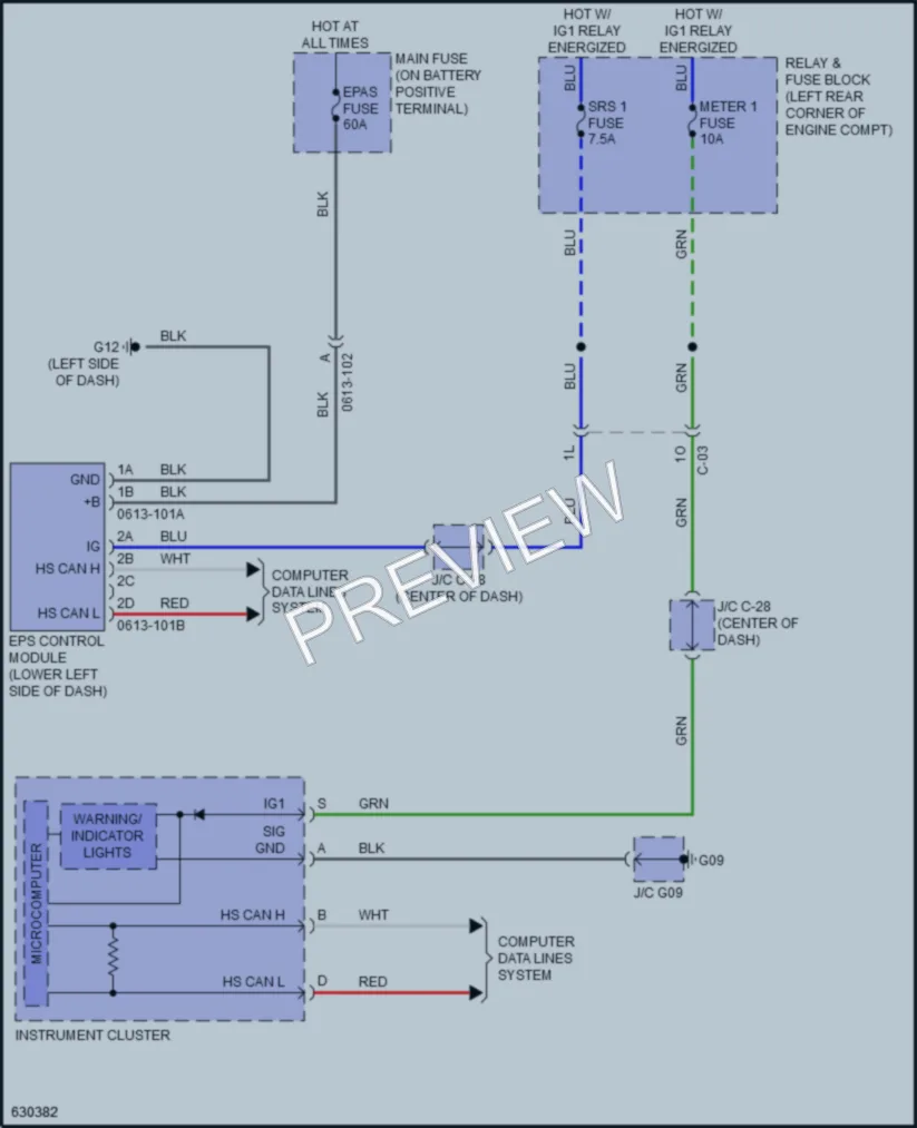 2019 Mazda 6 Electronic Power Steering wiring diagram preview
